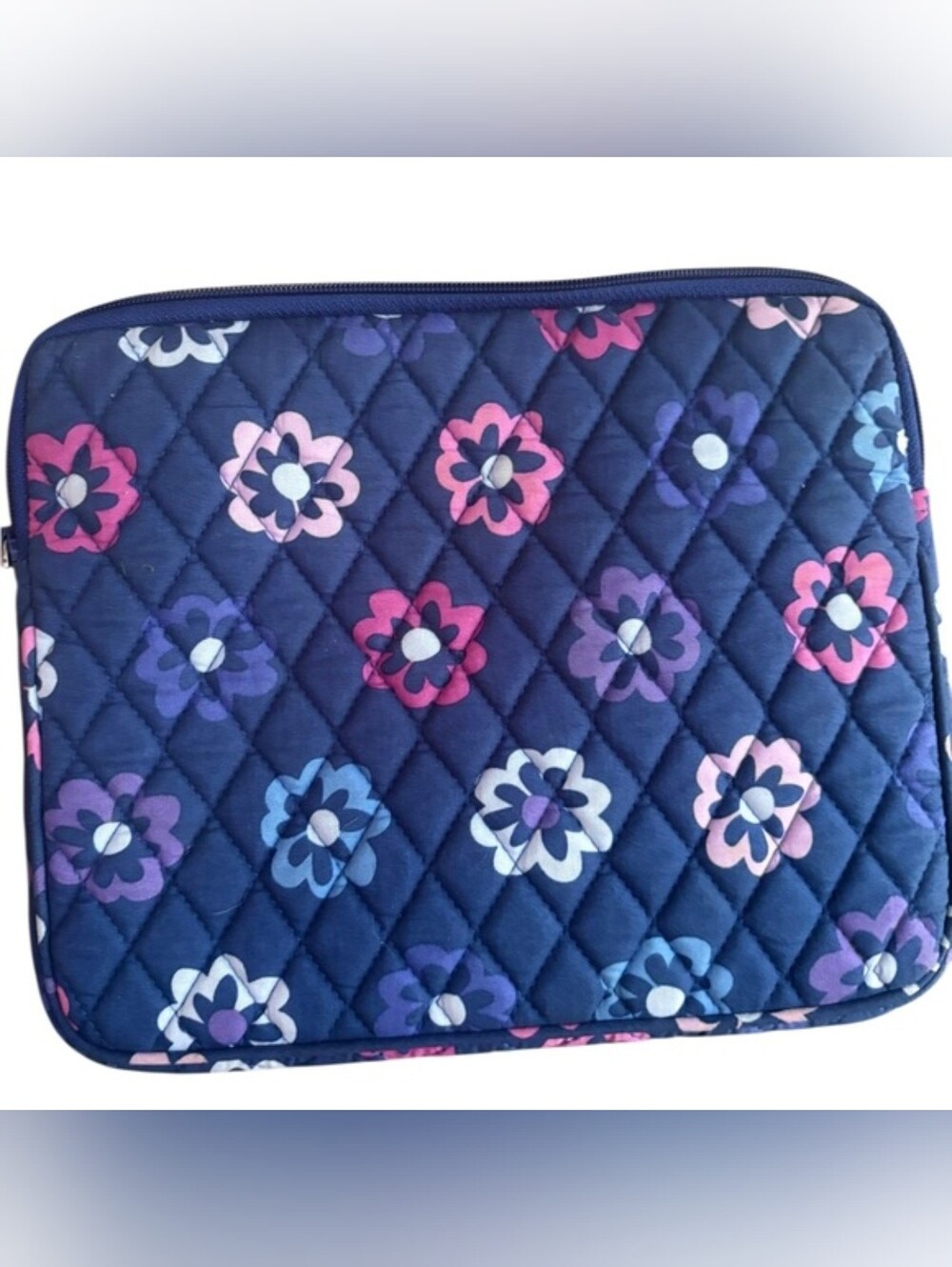 Vera Brandley Quilted Navy Floral Tablet Case EUC